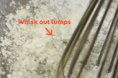 whisk out lumps