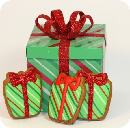 striped present cookies